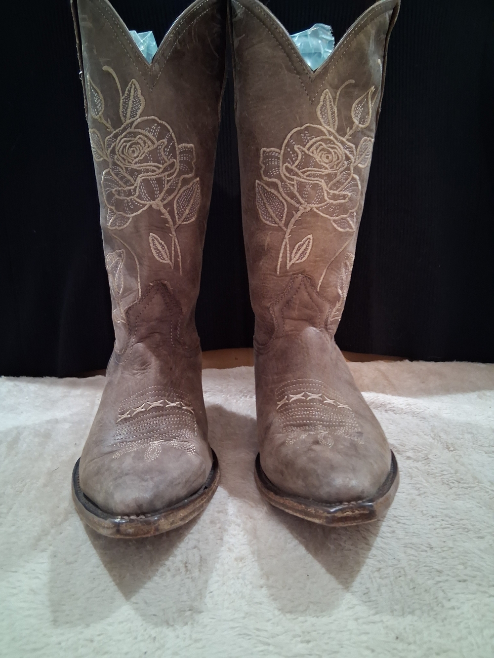 Agave Brown Embroidered Western Heeled Boots